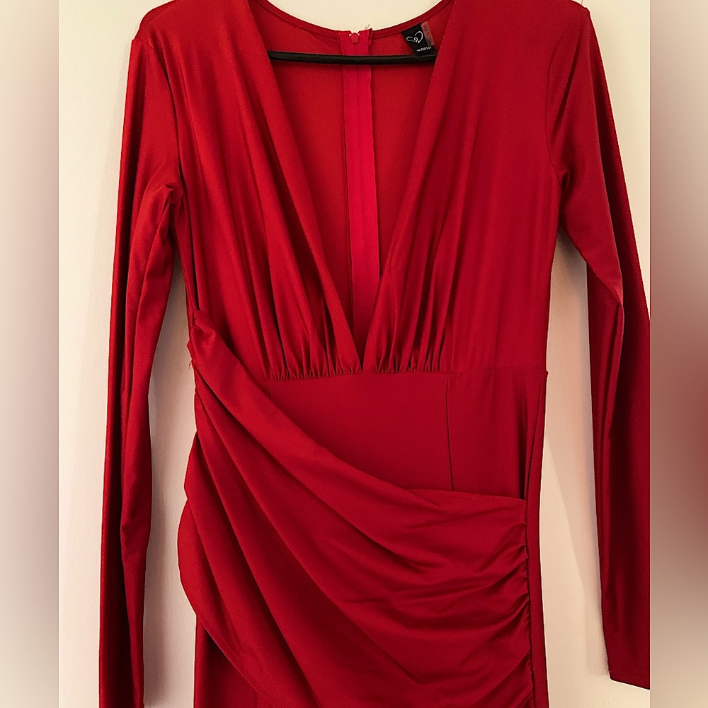Red mermaid evening gown